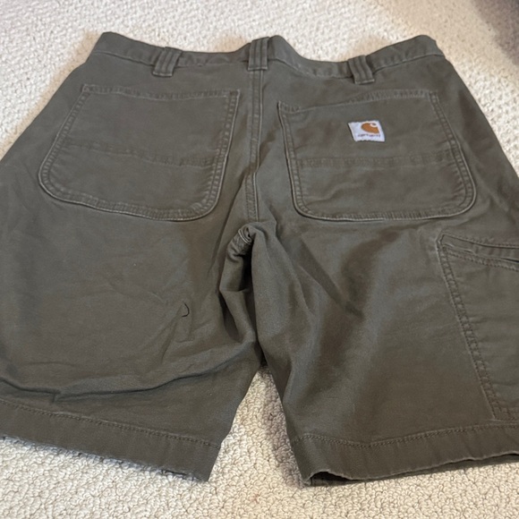 Carhartt Men's Olive Green Flat Front Shorts - Picture 4 of 4